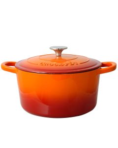 Crock Pot Artisan 5 Quart Round Enameled Cast Iron Dutch Oven in Sunset Orange