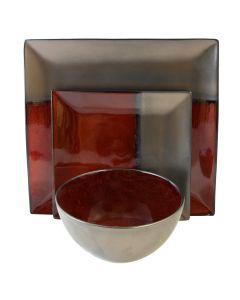 Gibson Elite Decadence 12-Piece Square Dinnerware Set