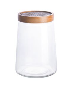 Cravings By Chrissy Teigen 5.75 Inch Glass Canister with Wood Lid