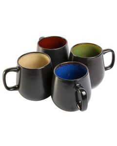 Gibson Home Soho Cafe 4 Piece 20 Ounce Stoneware Mug Set in Assorted Colors